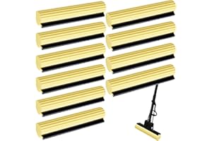 Willinglong 10 Pcs Roller Mop Refill Bulk Absorbent PVA Sponge Mop Head Replacement for Home Bathroom Business Garage Kitchen