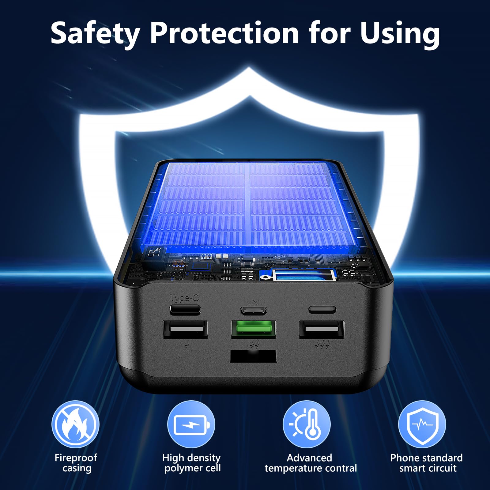 Power Bank 60000mAh 22.5W Fast Charging Portable Charger with Flashlight, 4 Outputs & 3 Inputs LED Display Huge Capacity External Battery Pack for Most Electronic Devices on The Market