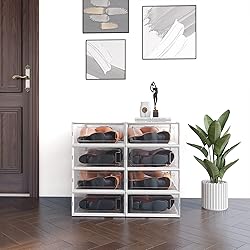 PARANTA 6-Piece Boot Shoe Storage Box, Stackable