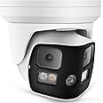 8MP 4K Dual Lens Poe IP Security Camera 180 Degree Panoramic Wide Angle, 98ft IR, H.265, IP66, ONLY Compatible with Hik-Vision Uniview NVR, Blue Iris, NDAA Compliant