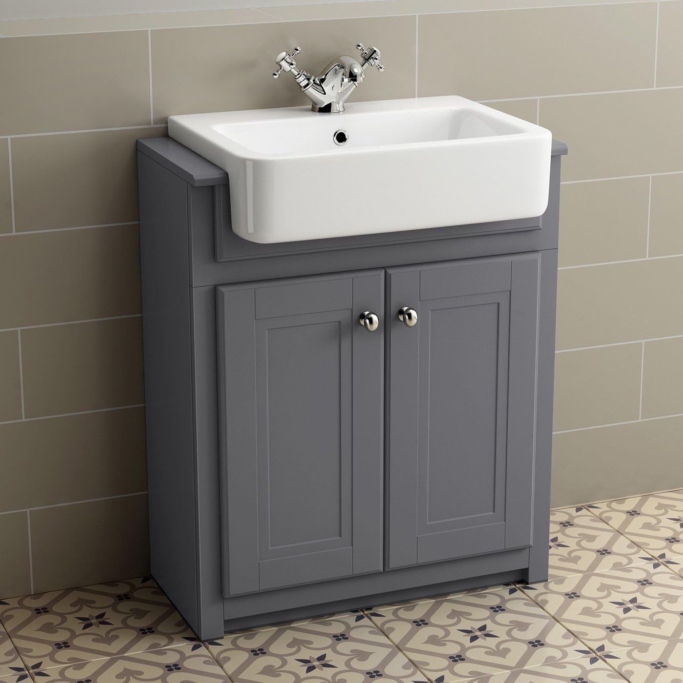 830mm Grey Basin Vanity Cabinet Bathroom Storage Furniture Deep Sink Cupboard Unit Ibathuk Amazoncouk Home Kitchen
