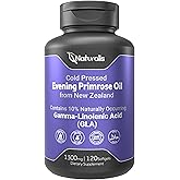 Naturalis Evening Primrose Oil (1300mg) | 100% Natural from New Zealand | Non-GMO, Soy & Gluten Free, Zero Filler | 120 Softgels