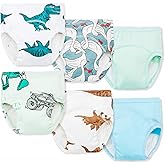 Joyo roy 6Pcs Potty Training Underwear Boys Soft Cotton Toilet Training Pants Great Aabsorption Leakproof Baby Toddler Boy Underwear 2T Comfortable Padded Pee Pants for Boys with Potty Chart