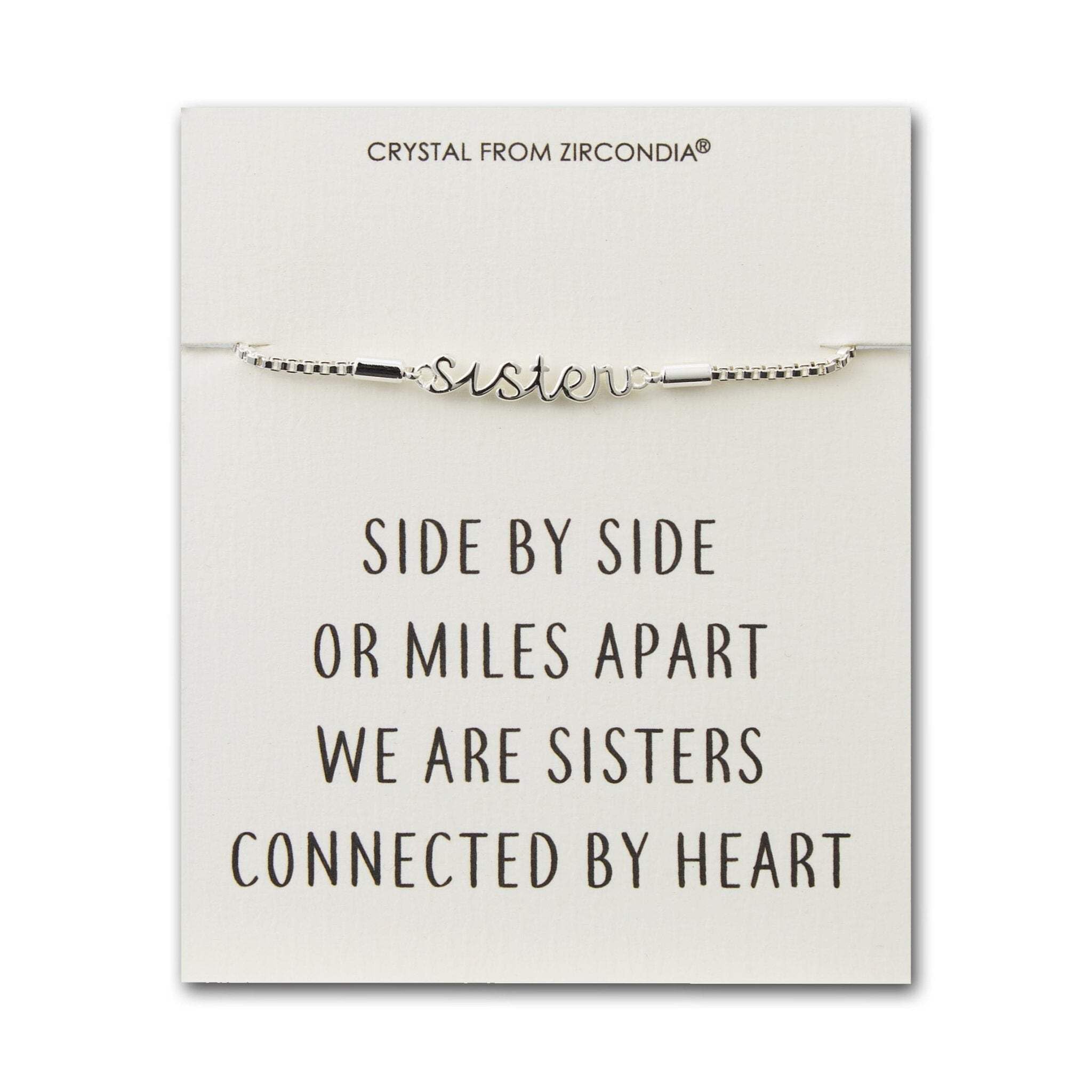 Philip Jones Sister Bracelet with Quote Card Created with Zircondia® Crystals