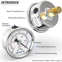 MEANLIN MEASURE 0~160Psi Dry Pressure Gauge