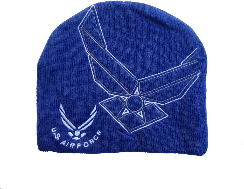 Blue Big Logo USAF Uncuffed Beanie Air Force Wings