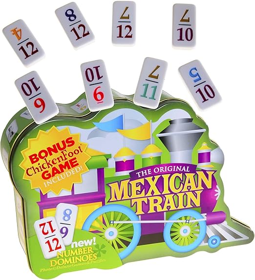 Dominoes Mexican Train, Double 12 Set, with ColorCoded NUMBERED