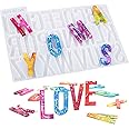 LET'S RESIN Alphabet Keychain Molds with Hole, Large Alphabet Resin Silicone Molds for Epoxy, Resin Letter Molds for Keychain