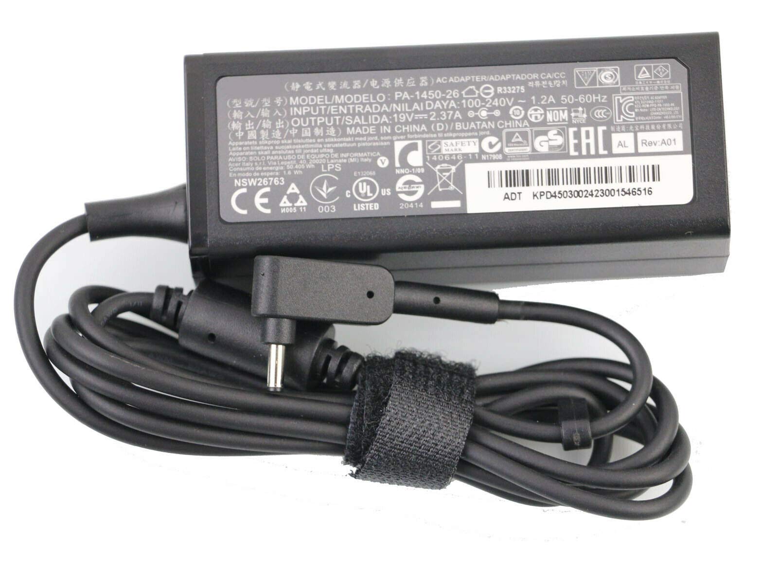 for Acer 45W 19V 2.37A AC Adapter Charger