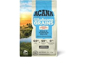 ACANA Wholesome Grains Dry Dog Food Limited Ingredient Duck & Pumpkin Recipe 4lb Bag