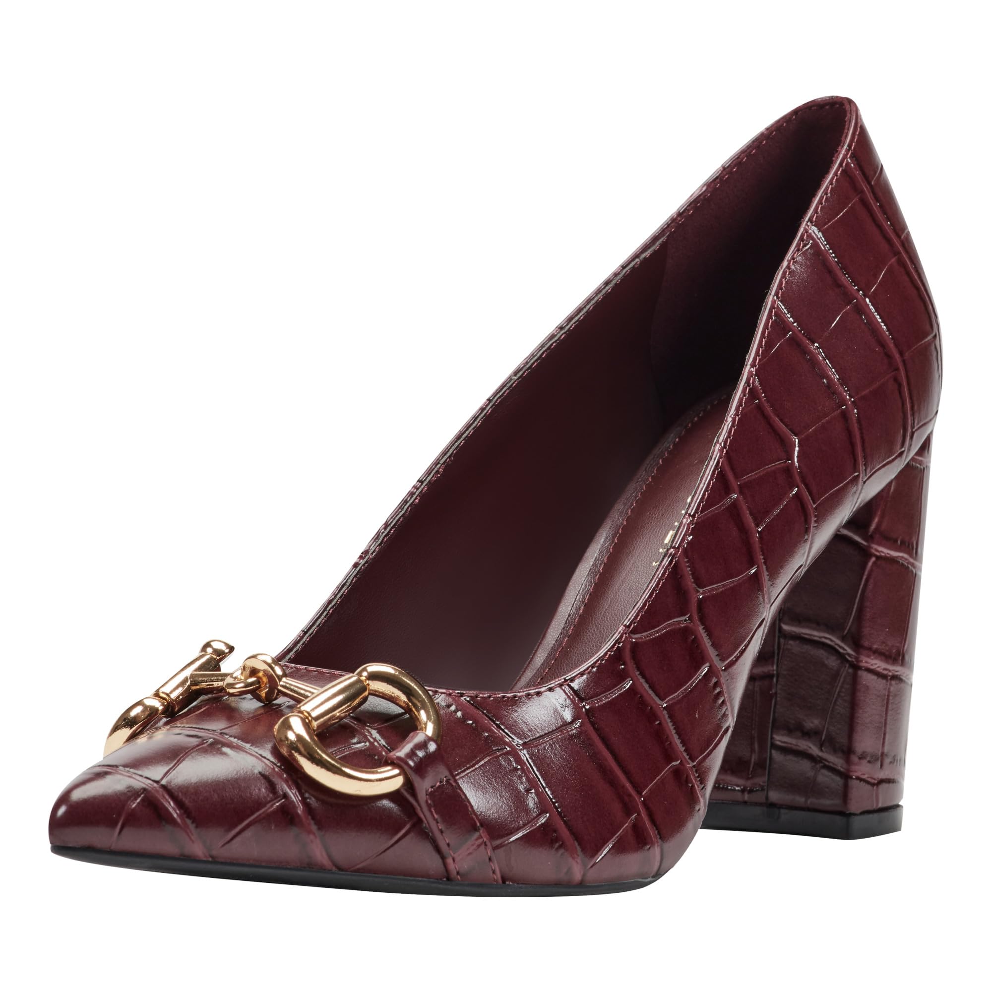 Marc Fisher Women’s Gruff Pump, Dark Red Croco 601, 8