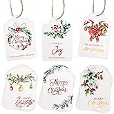 CCINEE 120pcs Christmas Gift Tags for Presents, Holiday Gifts Hanging Labels with 10m String Christmas Name Tags for Personalized Gift Wrapping