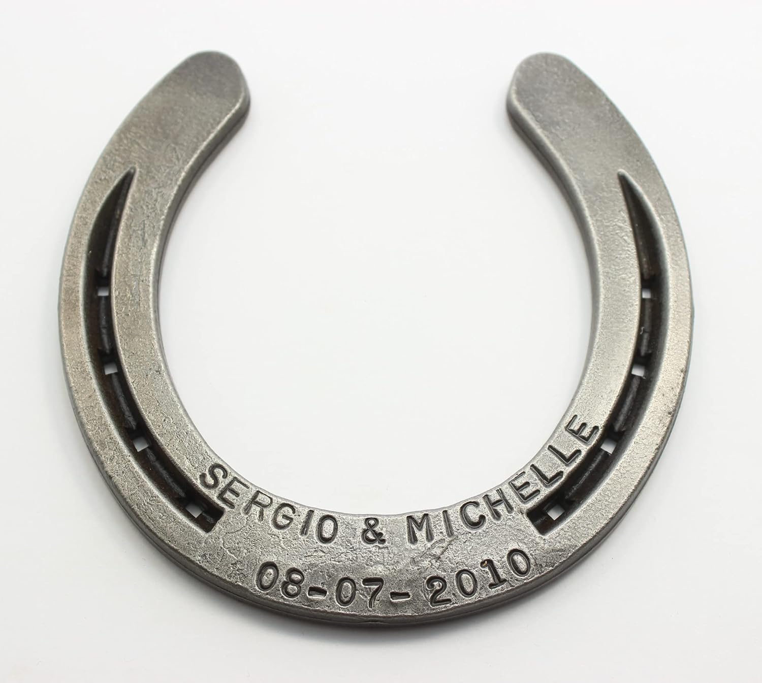 Mixed Media - Personalized Horseshoe 6th Anniversary gift 11th Anniversary gift