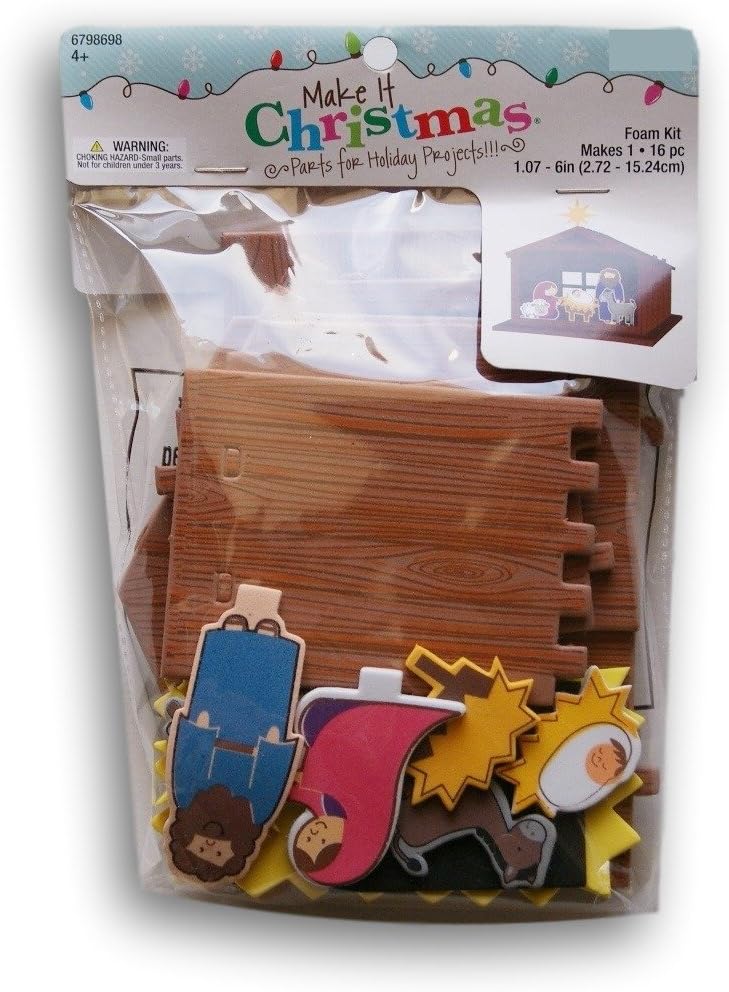 Make it Christmas Holiday Craft Nativity Scene Foam Kit - 16 Piece