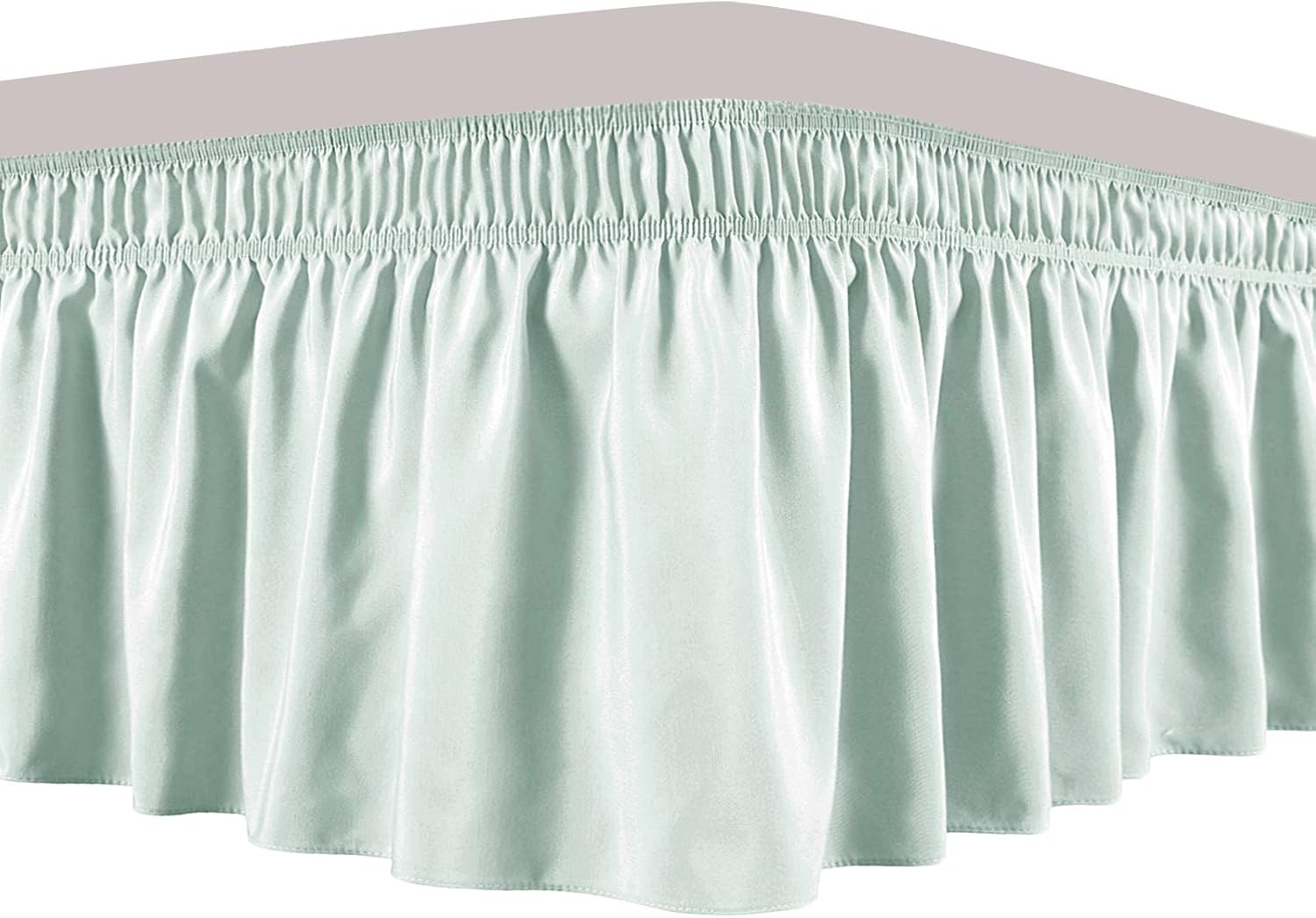 Obytex Wrap Around Bed Skirts, Cotton Bedskirt Elastic Dust Ruffle Silky Soft & Wrinkle Free Classic Stylish Look in Your Bedroom (Green, Twin/Full-18'' Drop): Kitchen & Dining
