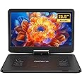 17.5” Portable DVD Player with 15.6” Large HD Screen, 6 Hours Rechargeable Battery, Dual Speakers, Region Free, Remote Control, Support Multiple Disc Formats Sync TV, USB/SD, [Not Support Blu-Ray]