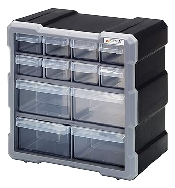 Quantum Storage Systems Pdc 12bk Clear Plastic Drawer Cabinet 12