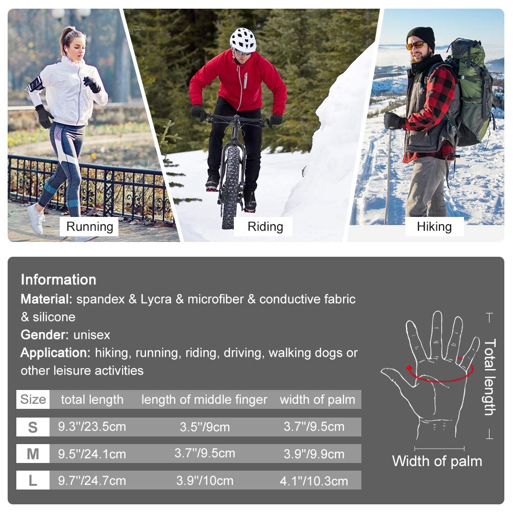 Winter Gloves Anti-slip Running Cycling Driving Motorcycle Gloves Touch Screen Gloves Sports Gloves for Men Women