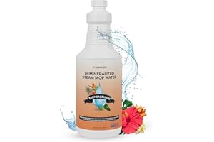 STEAM AND GO Steam & Go Demineralized Water for Steam Cleaner - PVC-Free Floor Cleaning Solution Compatible for All Steam Mops - Multi-Surface Cleaner for Home Surfaces - Tropical Bloom Scent, 32 oz