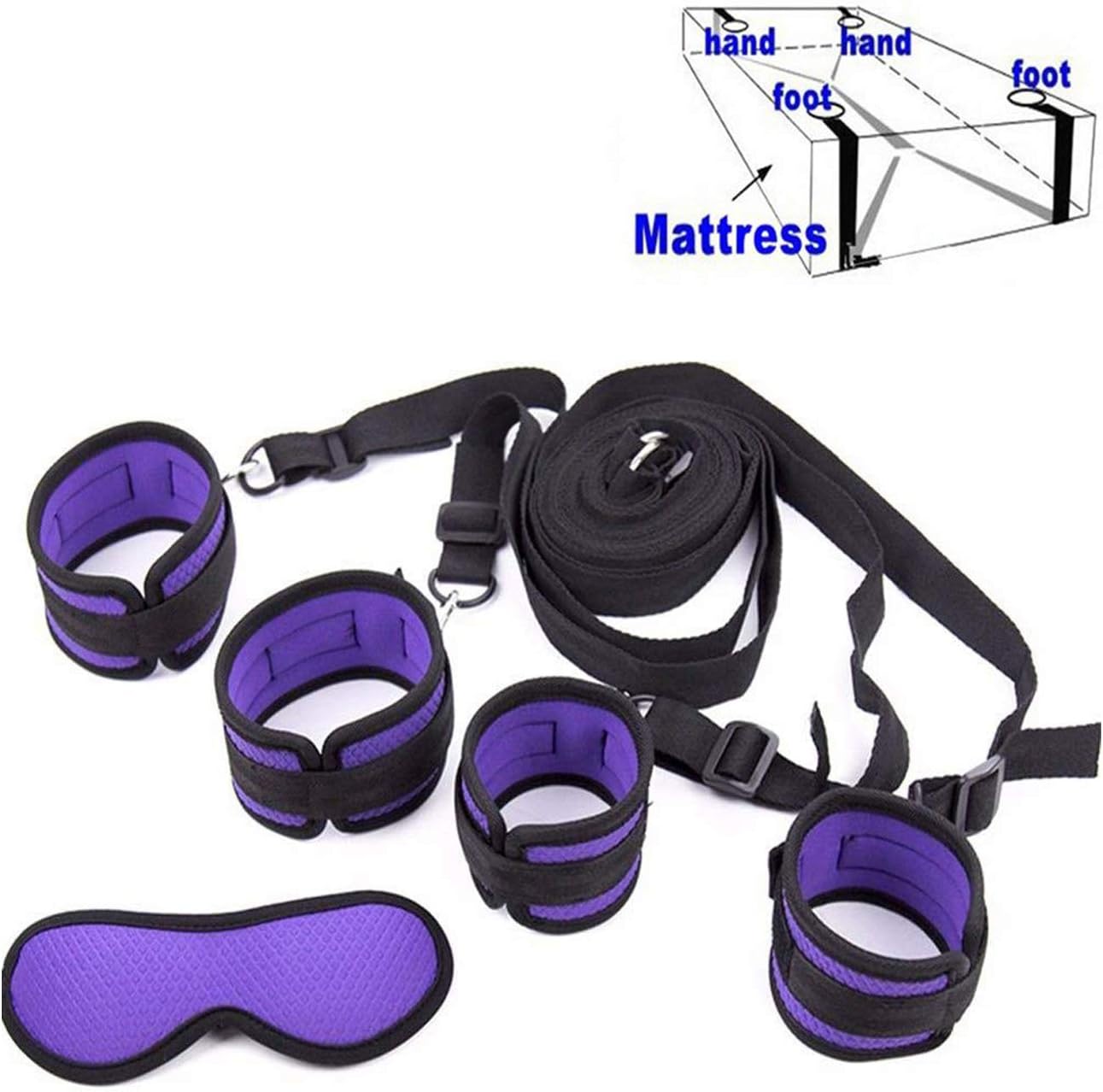 POPBBIE Soft Women's Bed Tied up Straps,Neoprene Padded Gym Set，Purple