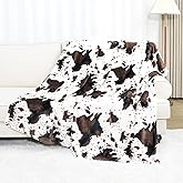 cow print Cow Blanket Twin Size Lightweight Cozy Soft Blanket Black and White Fuzzy Fleece Throw for Bed Couch Livingroom