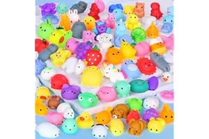 PALMATTE 80PCS Mochi Squishy Toys Kids Party Favors Kawaii Mini Squishies Animals Fruit Stress Relief Toys Bulk Classroom Prizes Easter Egg Fillers Christmas Goodie Bag Stuffers Kids Valentines Gifts, Random