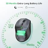 TECKNET Wireless Mouse 4800 DPI 2.4G 6 DPI Levels Silent USB 50ft Gray view 6