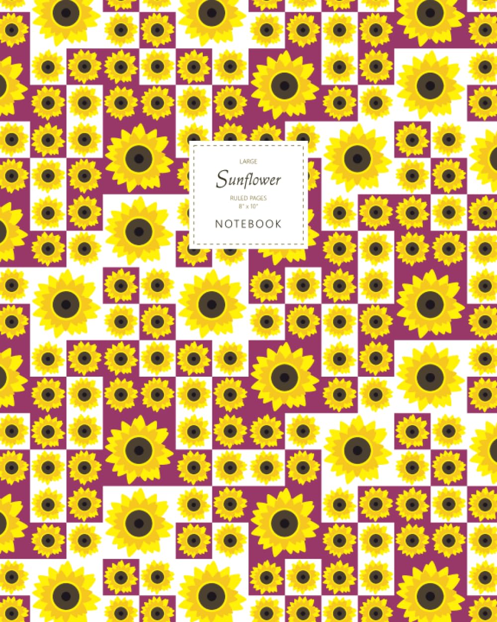Sunflower Notebook - Ruled Pages - 8x10 - Large (Plum)