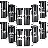 Rtteri 12 Pcs Valentines Employee Appreciation Gift Thank You Cups 15oz Inspirational Team Water Bottles Bulk Dietary Week Gift for Staff Nurse Healthcare Volunteer Assistant(Black,Inspirational)