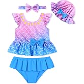 Ghteas Baby Infant Cute Swimsuit Toddler Girl Bathing Suit Summer Beach Bikini Tankini Swimwear Hat 6-24 Month 2t-4t