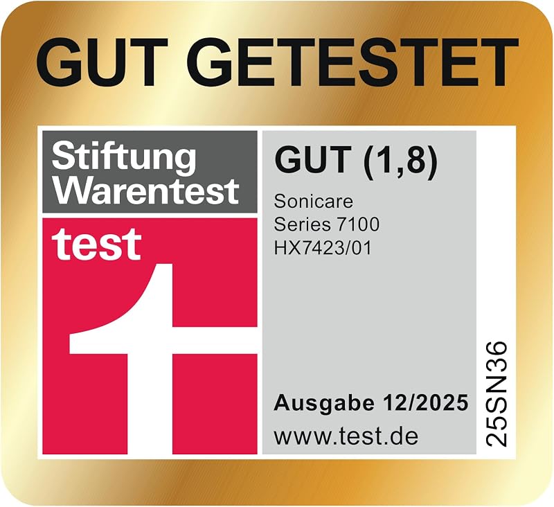 Sonicare 7100 elektrische Zahnbürste, Schallzahnbürste mit App, 4 Putzmodi, 3 Intensitätsstufen, Andruckkontrolle, EasyStart, SmarTimer, Marineblau, Modell HX7423/01 [Neue Technologie]