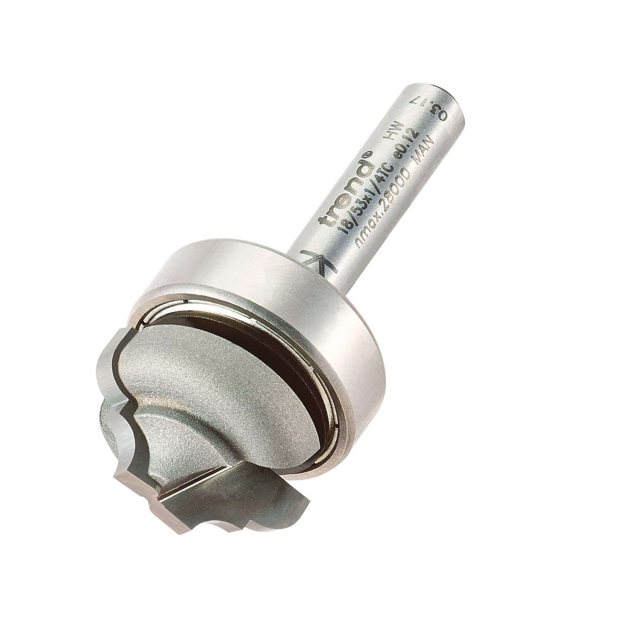Trend Professional Bearing Guided Classic Router Cutter, 1/4 Inch Shank, 22mm Cut Diameter, 10mm Cut Length, 3.5mm Radius, 18/53X1/4TC