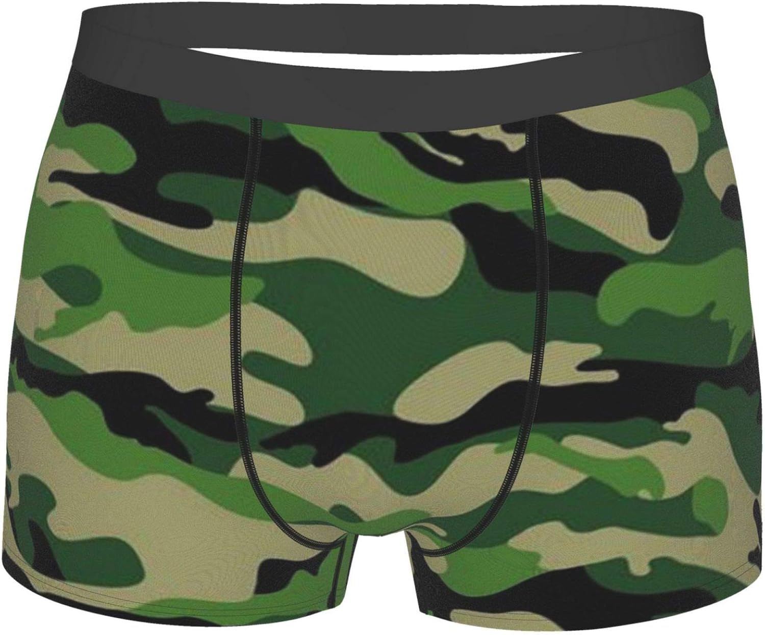 Nomichu Camouflage Green Mens Boxer Briefs, Soft Breathable