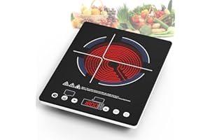 GIHETKUT Electric Cooktop Single Burner, 1800W Electric Stove Top with Touch Control, 9 Power Levels, Kids Safety Lock & Time