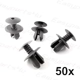 10x Light Gray Interior Trim Clips – 5mm, Universal Auto Door Panel / Engine Cover Fasteners (Made In Italy)