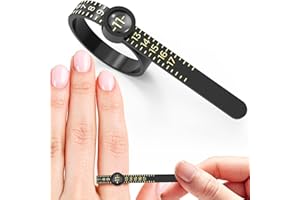 Ring Sizer, Dowsabel Sizer Measuring Tool, Reusable Finger Size Tape with Magnified Glass, Clear and Accurate Jewelry Sizing Tool 1-17 USA Rings