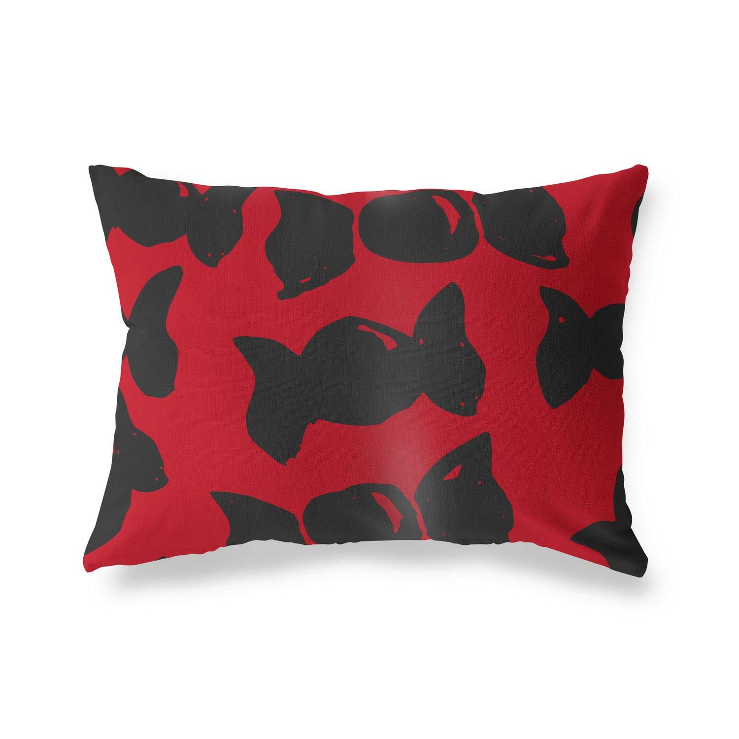 BonaMaison Decorative Cushion Cover, Red Black Throw Pillow Covers, Home Decorative Pillowcases for Livingroom, Sofa, Bedroom, Size: 45X60 Cm - Designed and Manufactured in Turkey