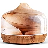 Porseme 500ml Glass Essential Oil Diffuser Aromatherapy Ultrasonic Cool Mist Humidifier 15-21 Running Hours Waterless Auto-Off Air Diffusers for Sleeping,Yoga,Office Working,Spa and Rest (Desert)