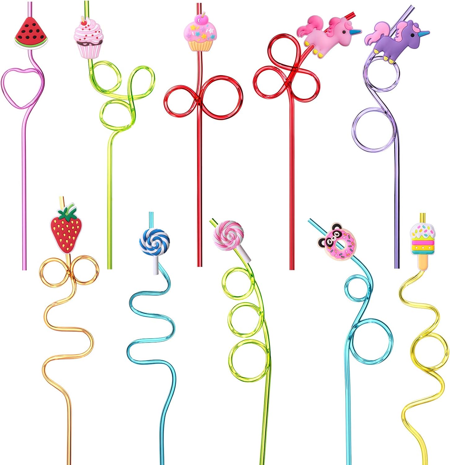 30 PCS Curly Crazy Drinking Straws for Kids and Adults, FZR