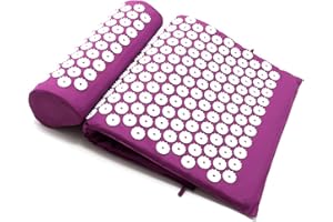 Acupuncture Pad Yoga Mat with Pillow and Acanthosphere for Full Body Relaxation Lightweight Foldable Design Detachable Washab