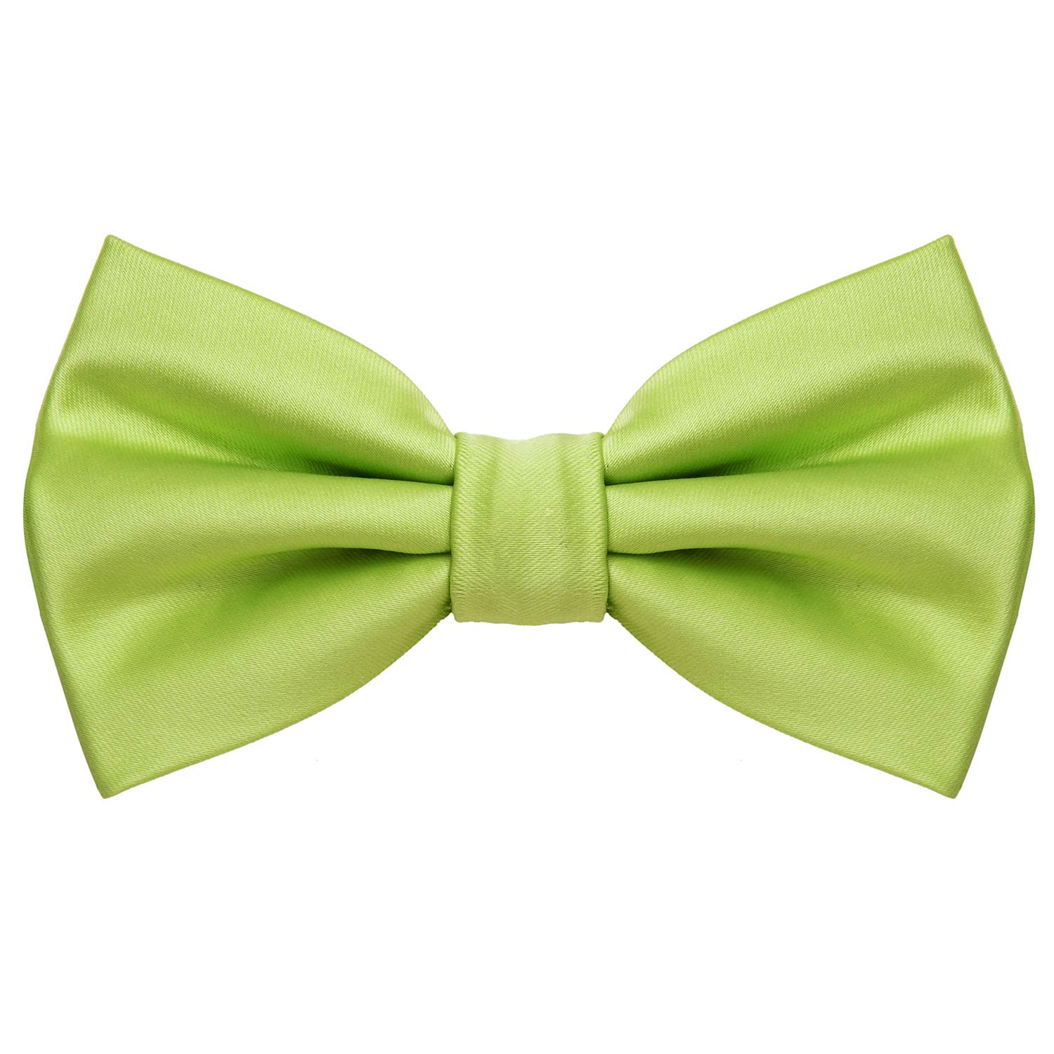 MASADA bow tie pistachio-green - men's accessory in silk-look, continuously adjustable, handmade with hook closure - 12 x 6 cm