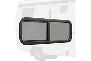 AUSUM MOTOR 42"W x 12"H RV Window Horizontal Sliding RV Door Window Tinted RV Window with Net Screen, Trim Ring RV Window Replacement for 15/16" to 1-3/4" Thick Walls,Camper Window for Trailer Camper,DOT Approved