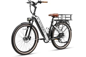 Heybike Cityrun Electric Bike, 500W City Cruiser Ebike, 48V 15Ah Removable Battery, Step-Thru Electric Bicycle with APP Control, Shimano 7-Speed, Commuter Electric Bike for Adults