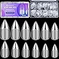 Medium Stiletto Soft Melous 600PCS Pre Buff Full Cover Half Matte Gel x Nail Tips