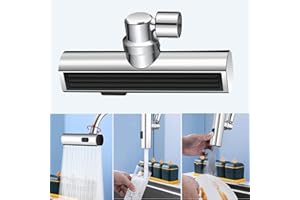 Yungden 3 in 1 Kitchen Waterfall Faucet Extender Adapter, Universal 360° Swiveling Anti-Splash Kitchen Faucet Replacement Accessories for Washing Vegetables and Fruits