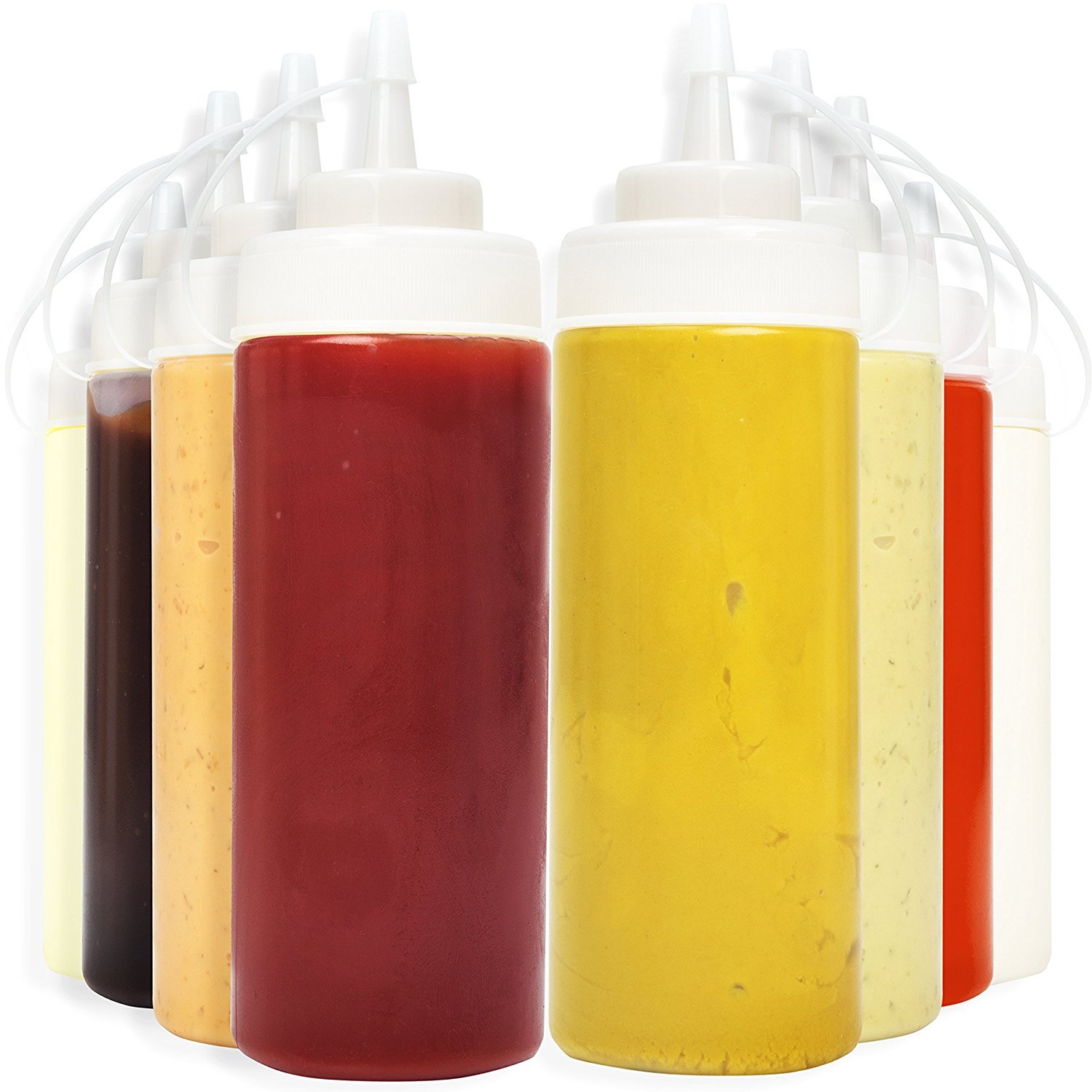 Buy Squeeze Bottle Set [8pack] with Bonus Funnel, Chalkboard Labels