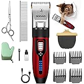 Gooad Cat Clippers for Matted Hair, Cat Grooming Kit, Cordless Cat Shaver for Long Hair, Low Noise Paw Trimmer, Cat Hair Trimmer for Grooming,Quiet Pet Hair Clippers Tools for Cats Dogs (Red)
