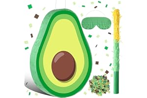 ABILITH Avocado Pianta Decorations Fruit Pinata with Stick Blindfold Confetti Mexican Cinco De Mayo Green for Children's Birthday Party 16 x 11 x 3 Inch Pinatas