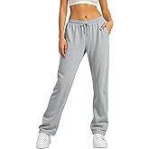 TCHH-DayUp Women's Wide Leg Fleece Sweatpants Straight Leg Baggy Sweat Pants with Pockets