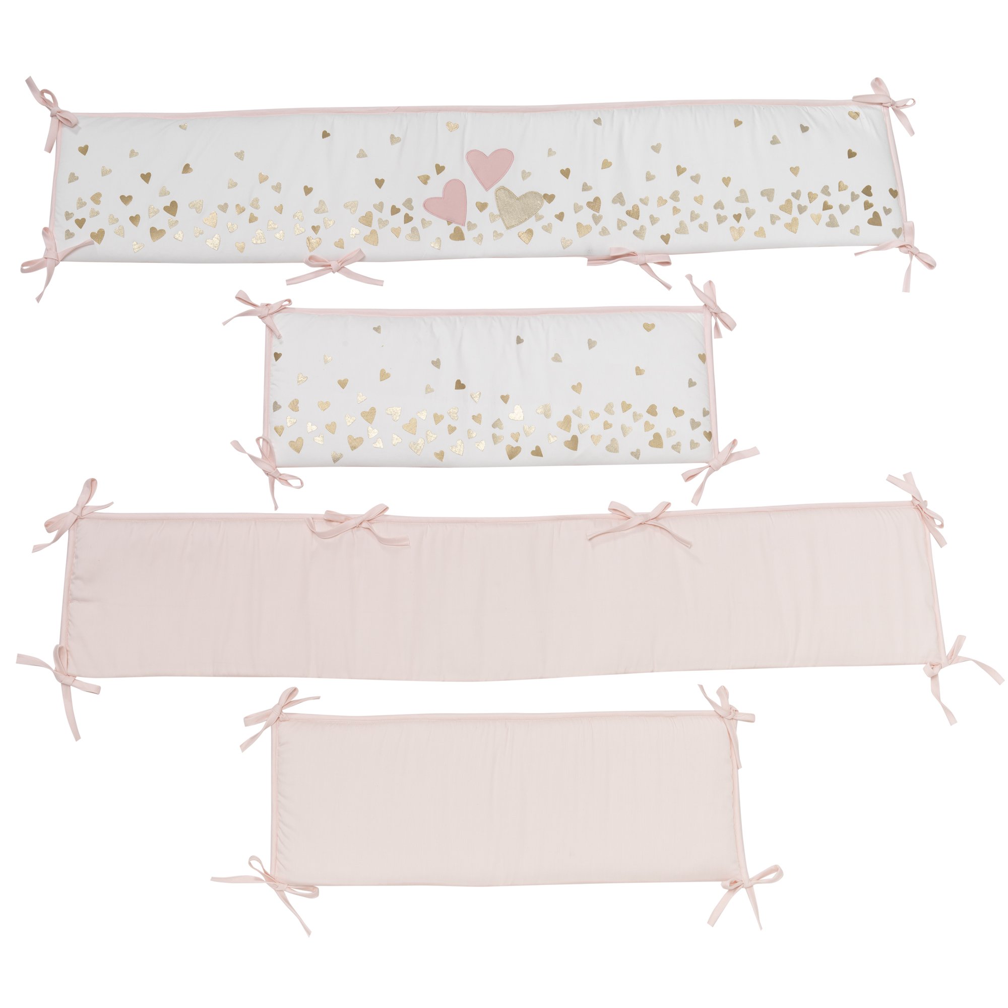 Lambs & Ivy Confetti Heart 4 Piece Crib Bedding Set, Pink